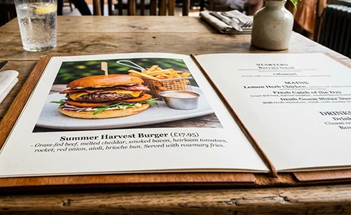 Food and drink menu printing